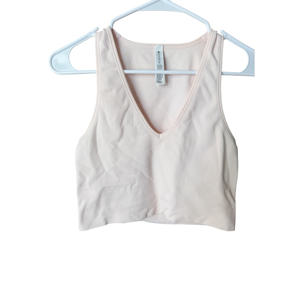 Athleta Aurora Seamless Ribbed V-Neck Crop Tank Size M